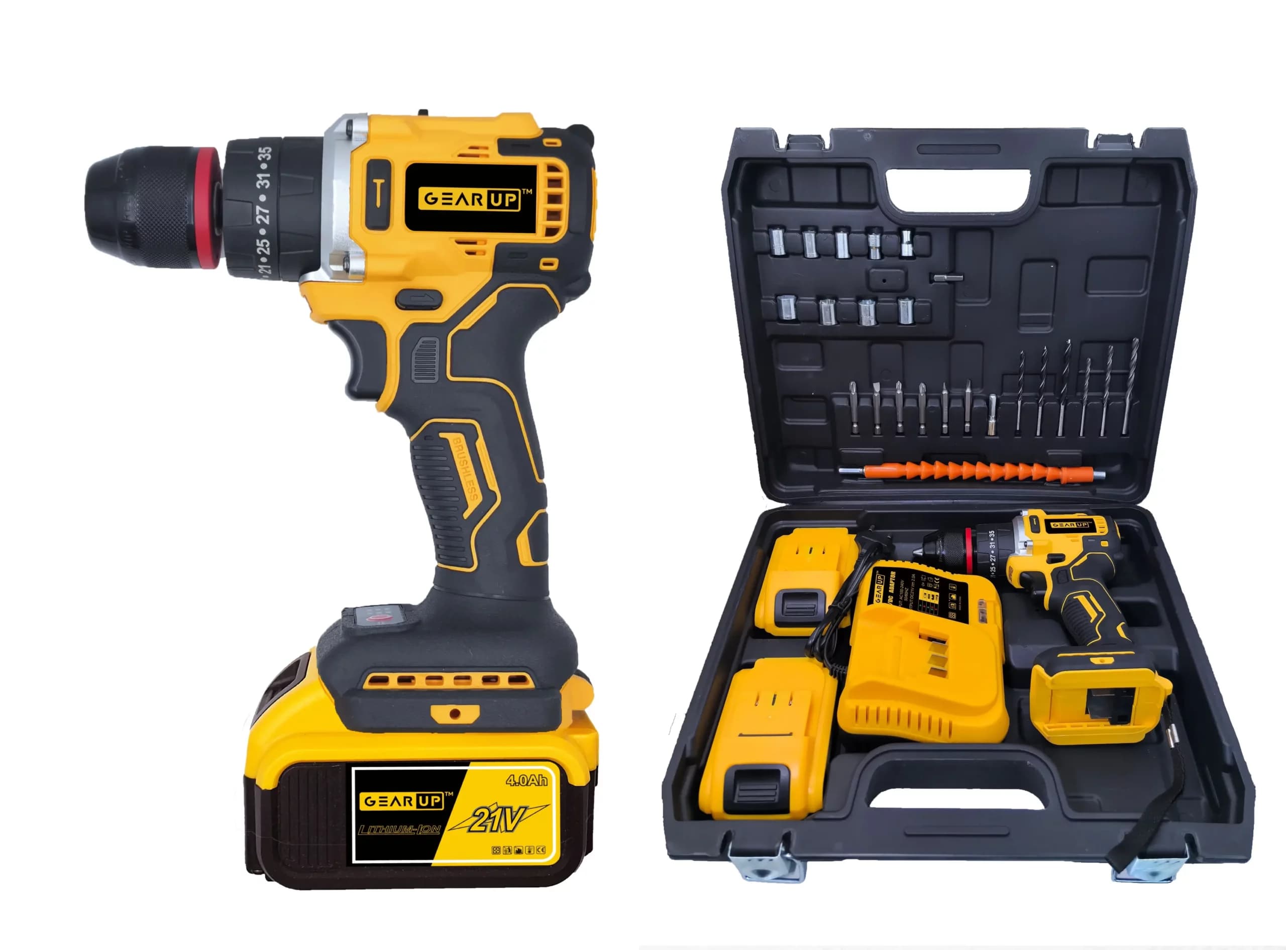 GearUP Cordless Powerful Hand Drill with Brushless Motor